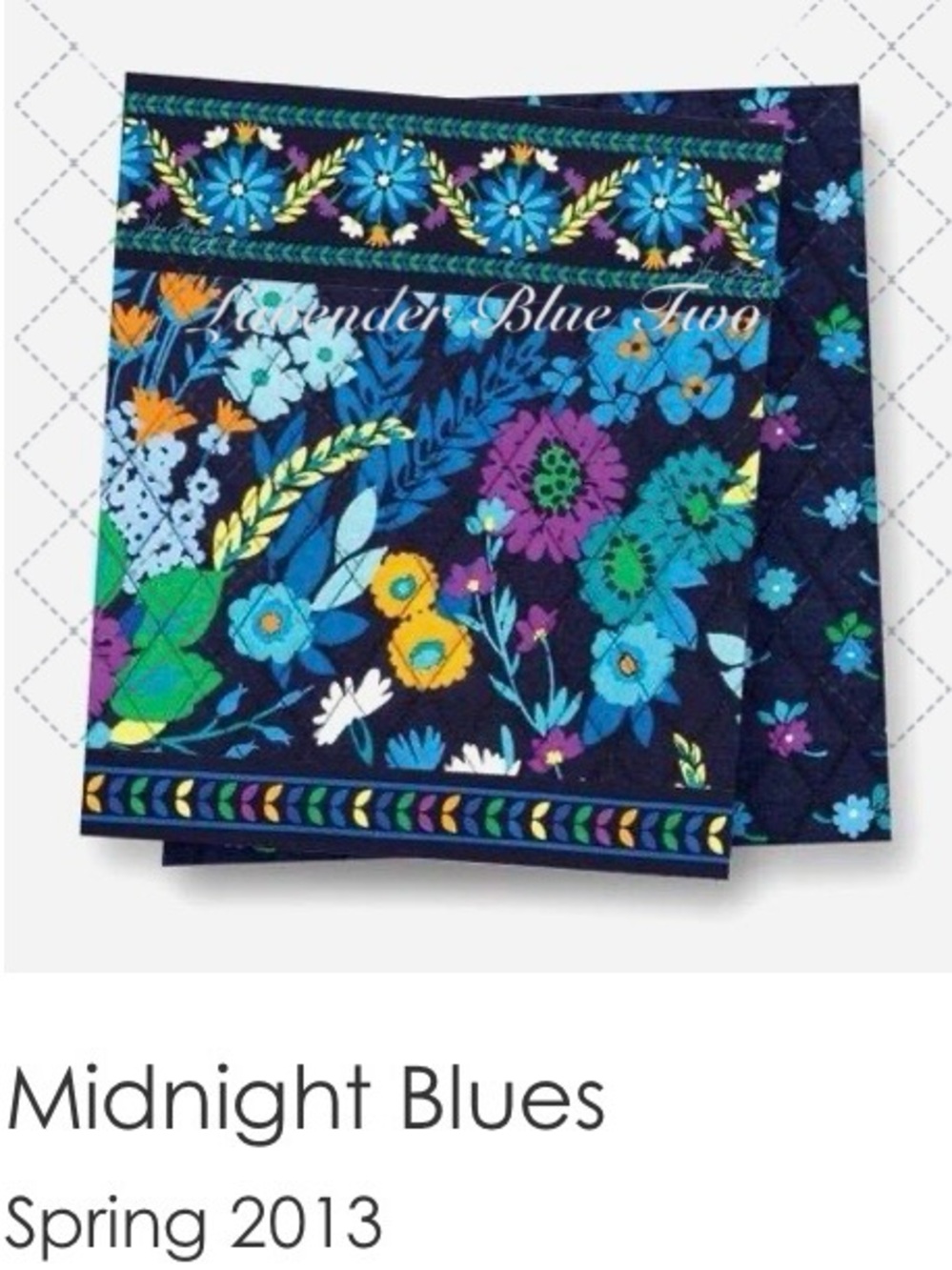 VERA BRADLEY Midnight Floral 2013 XL Duffle Bag Navy Turquoise Lightweight Y2K - Picture 15 of 15